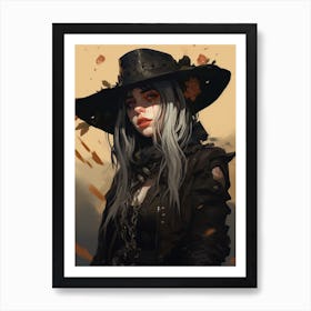 Billie Eilish Goth Cowgirl 8 Art Print