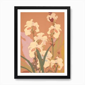 Irises Flower Big Bold Illustration 1 Art Print