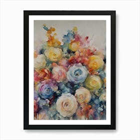 Watercolor Roses Art Print