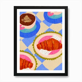 Coffee And Croissants 4 Art Print