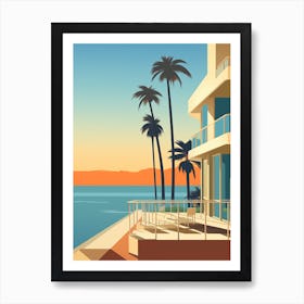 Malibu Beach California Abstract Orange Hues 1 Art Print