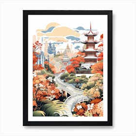 Yuyuan Garden China Modern Illustration 3 Art Print