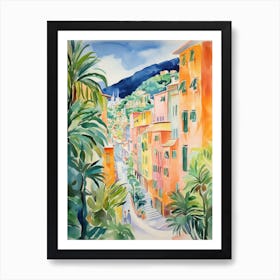 Cinque Terre, Italy Watercolour Streets 3 Art Print