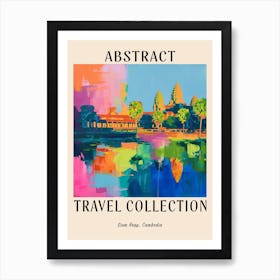 Abstract Travel Collection Poster Siem Reap Cambodia 2 Art Print