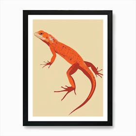 Orange Chuckwalla Abstract Modern Illustration 3 Art Print