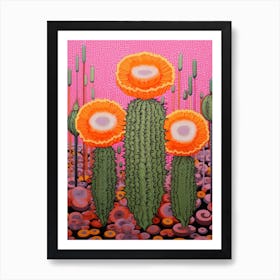 Mexican Style Cactus Illustration Mammillaria Cactus 1 Art Print