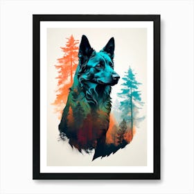 wolf in the forest Art Print