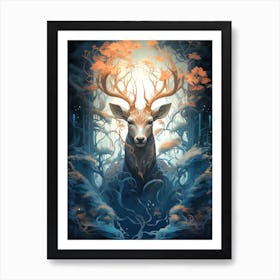 Deer In The Forest Art Print