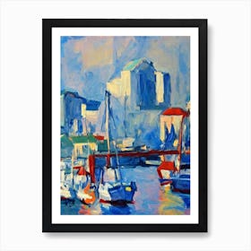 Port Of Oslo Norway Abstract Block harbour Art Print