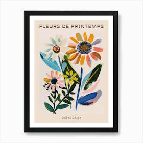 Spring Floral French Poster  Oxeye Daisy 2 Art Print