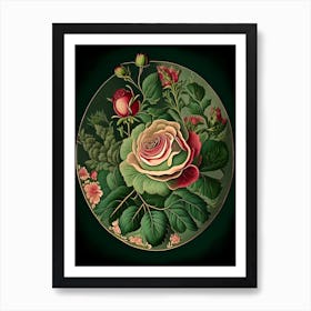 Rose Wildflower Vintage Botanical 2 Art Print