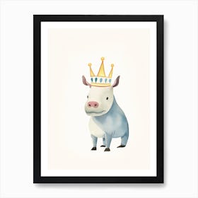 Little Rhinoceros 1 Wearing A Crown Art Print