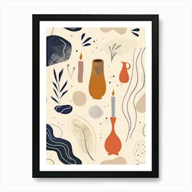 Abstract Objects Collection Flat Illustration 6 Art Print