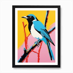 Andy Warhol Style Bird Magpie 1 Art Print