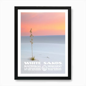 Vintage WPA-style White Sands National Monument Poster Art Print