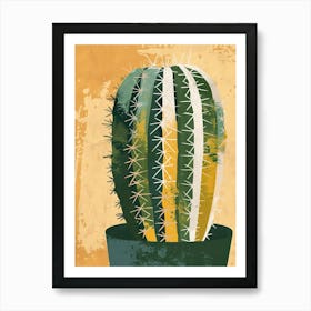 Mammillaria Cactus Minimalist Abstract Illustration 1 Art Print