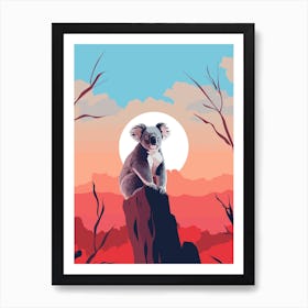 Koala at Sunset Art Print