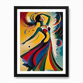 Dancer In Colorful Dress Art Print