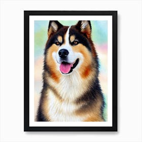 Akita Watercolour 2 Dog Art Print