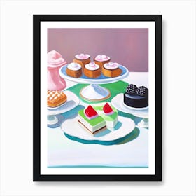 Petit Fours Bakery Product Acrylic Painting Tablescape Art Print