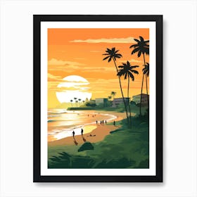 Galle Face Green Beach Colombo Sri Lanka, Vibrant Painting 4 Art Print
