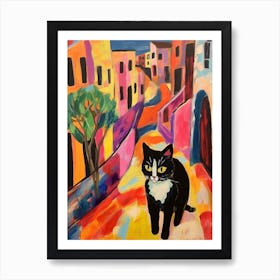 Painting Of A Cat In Pula Croatia 2 Art Print