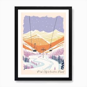 Poster Of Park City Mountain Resort   Utah, Usa, Ski Resort Pastel Colours Illustration 1 Art Print