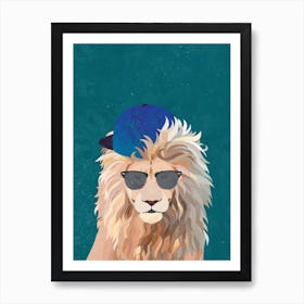 Lion In Sunglasses 1 Art Print