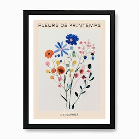 Spring Floral French Poster  Gypsophila 6 Art Print