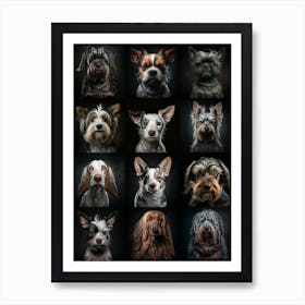 12 dogs Art Print