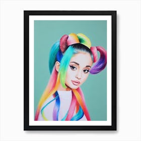 Ariana Grande Colourful Illustration Art Print