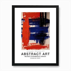 Blue And Red Brush Strokes Abstract 4 Exhibition Poster Art Print
