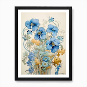 Blue Flowers Art Print