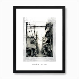 Poster Of Bangkok, Thailand, Black And White Old Photo 1 Art Print