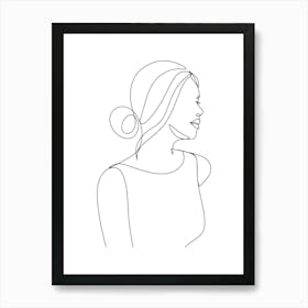 Continuous Line Portrait Of A Woman 2 Art Print
