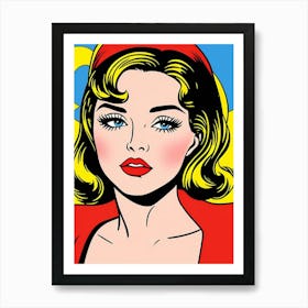 Electric Allure: A Close-Up of Pop Art Beauty and Strength" Pop Art Art Print