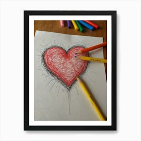 Heart Drawing 13 Art Print