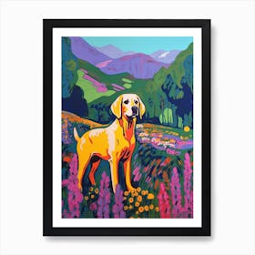 A Painting Of A Dog In Descanso Gardens, Usa In The Style Of Pop Art 03 Art Print