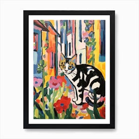 Painting Of A Cat In Lucca Italy 1 Art Print