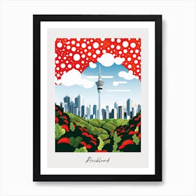 Poster Of Auckland, Illustration In The Style Of Pop Art 4 Art Print