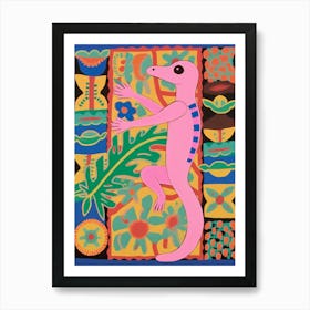 Maximalist Animal Painting Gecko Art Print