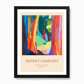 Colourful Abstract Muir Woods National Park Usa 3 Poster Art Print