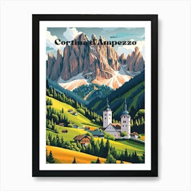 Cortina D Ampezzo Italy Belluno Travel Art Art Print