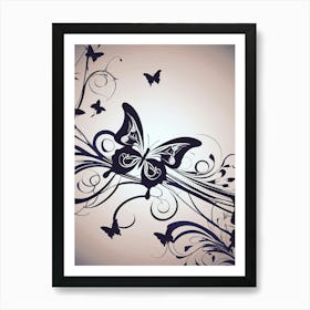 Black And White Butterfly 3 Art Print