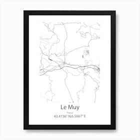 Le Muy,France Minimalist Map Art Print