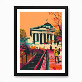 The Brooklyn Museum New York Colourful Silkscreen Illustration 1 Art Print