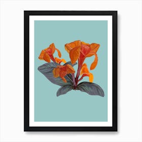 Tropical Orange Flowers Art Print