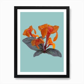 Tropical Orange Flowers Poster