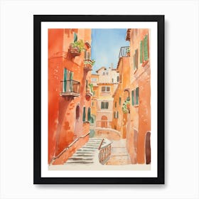 Venice, Italy Watercolour Streets 3 Art Print