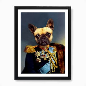 Sergeant Ken The Pug Dog Pet Portraits Art Print